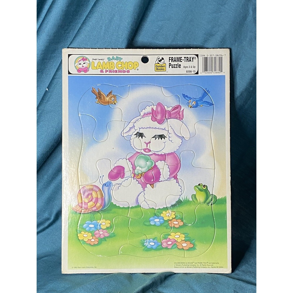 Vintage Shari Lewis Baby Lamb Chop & Friends Golden Frame Tray Puzzle (1993)